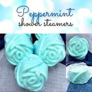 Set of 5 peppermint scented hand crafted shower steamers by Radiant Waves
